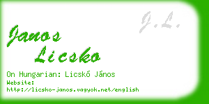 janos licsko business card